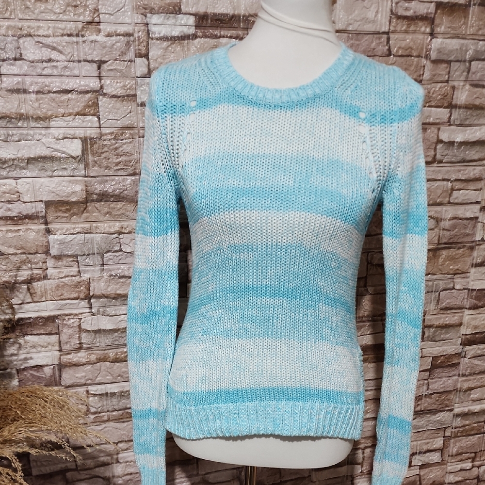 Lilly Pulitzer  Blue and White Striped Sweater